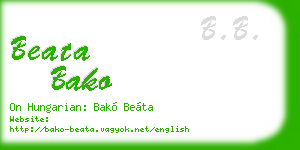 beata bako business card