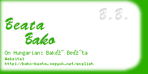 beata bako business card